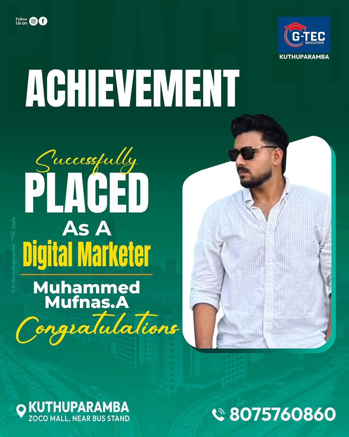 ഒരു വലിയ Achievement!.പഠിക്കാൻ വരുമ്പോൾ ഉള്ള സ്വപ്നം യാഥാർഥ്യമാക്കി കൊടുത്തുജി-ടെക് കുത്തുപറമ്പS (4)