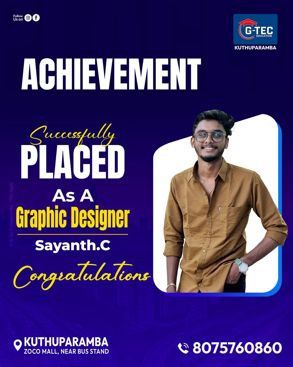 ഒരു വലിയ Achievement!.പഠിക്കാൻ വരുമ്പോൾ ഉള്ള സ്വപ്നം യാഥാർഥ്യമാക്കി കൊടുത്തുജി-ടെക് കുത്തുപറമ്പS (5)